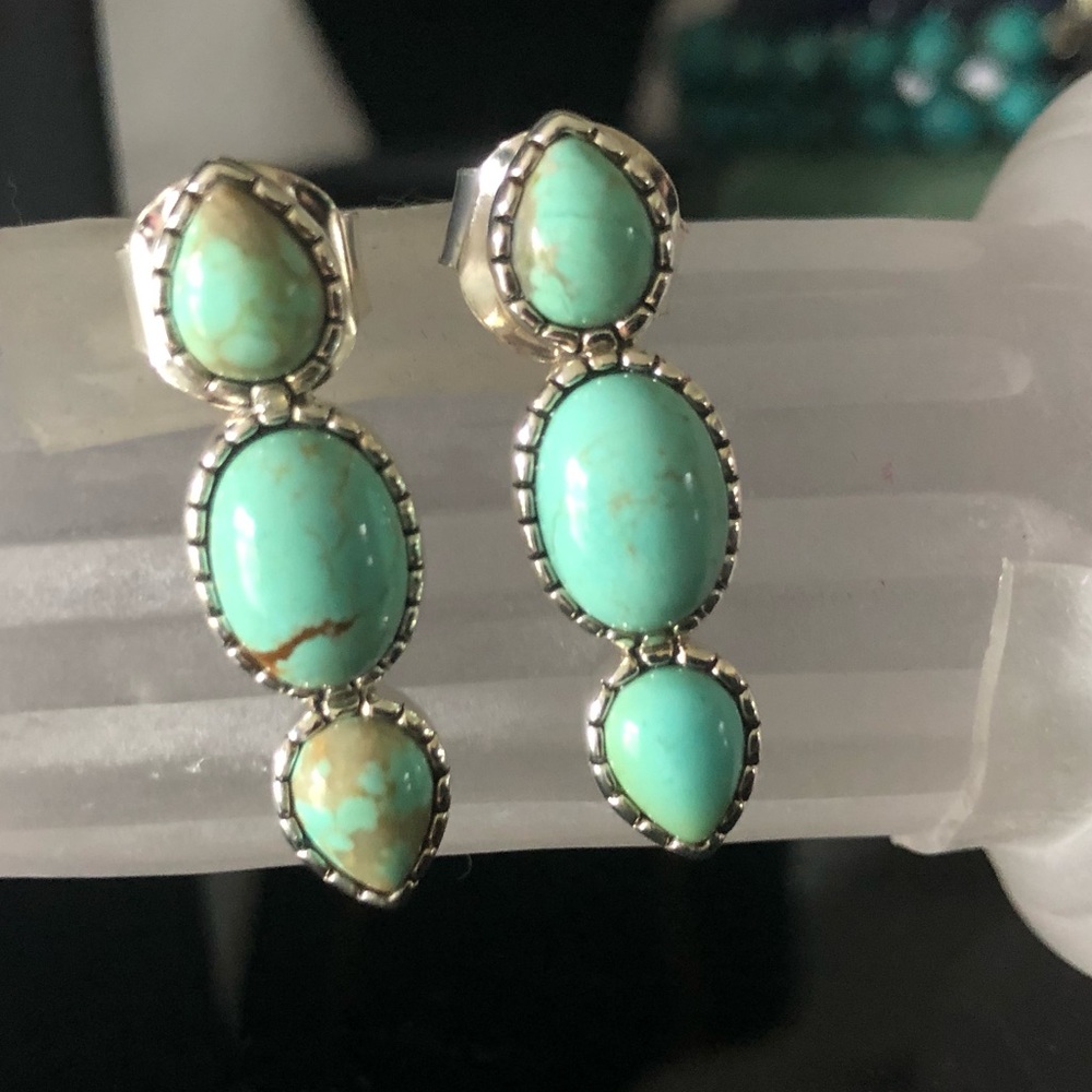 Pangea Mines 1.25” #8 Mine Turquoise Earrings